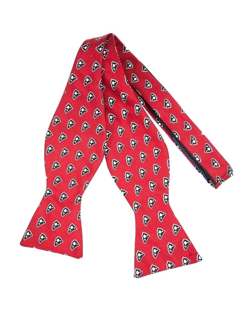 Southern Proper Red Bow Tie with Small Black and White South Carolina Motif